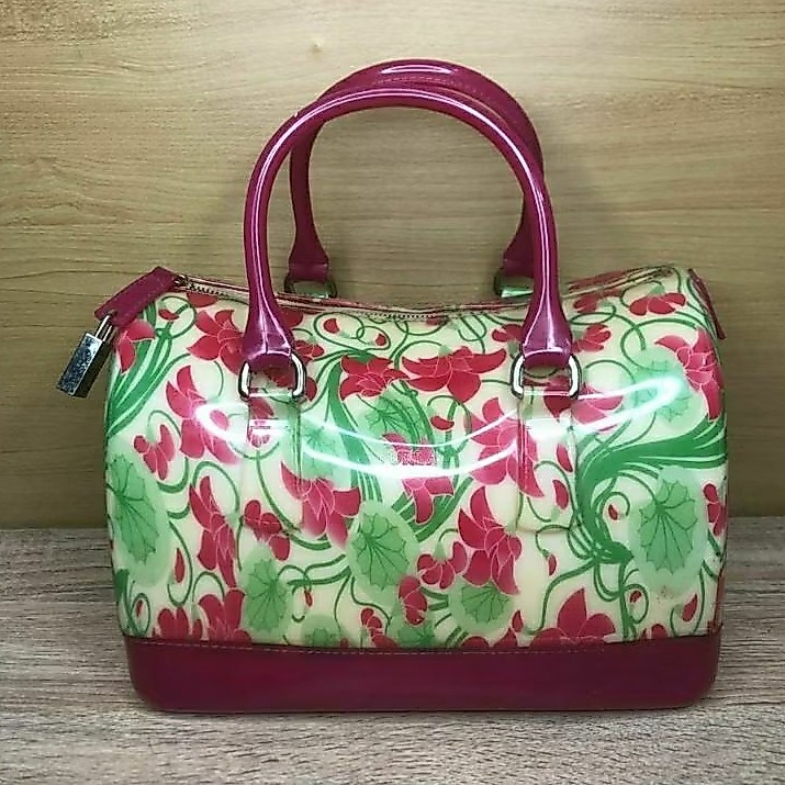 Furla candy /jelly floral y2k handle bag