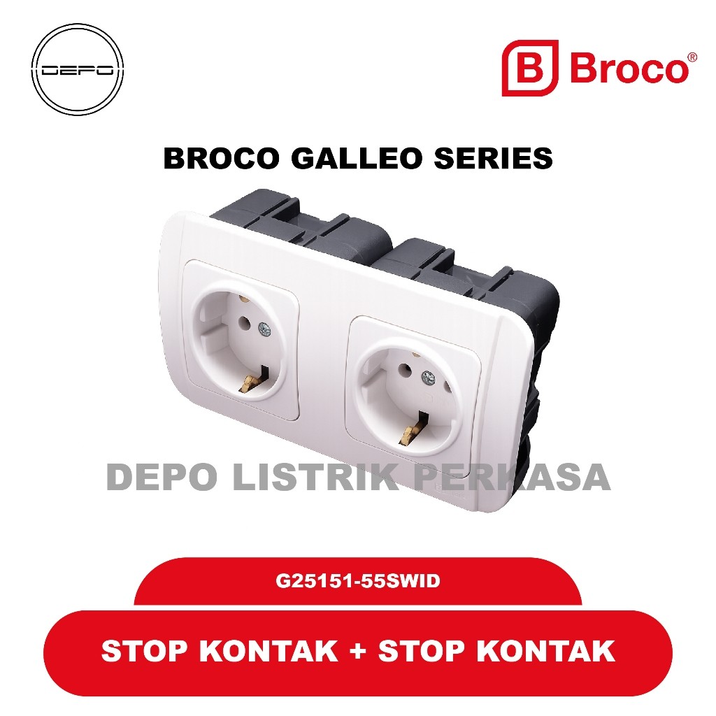 Stop Kontak + Stop Kontak Broco GALLEO Series G25151-55SWID