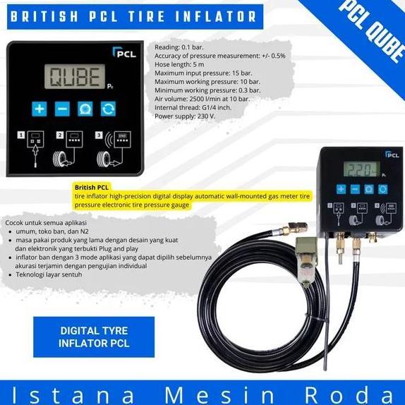 MITLESHOP PCL QUBE Digital Tyre Inflator / alat pengisi ban akurat merk pcl qube