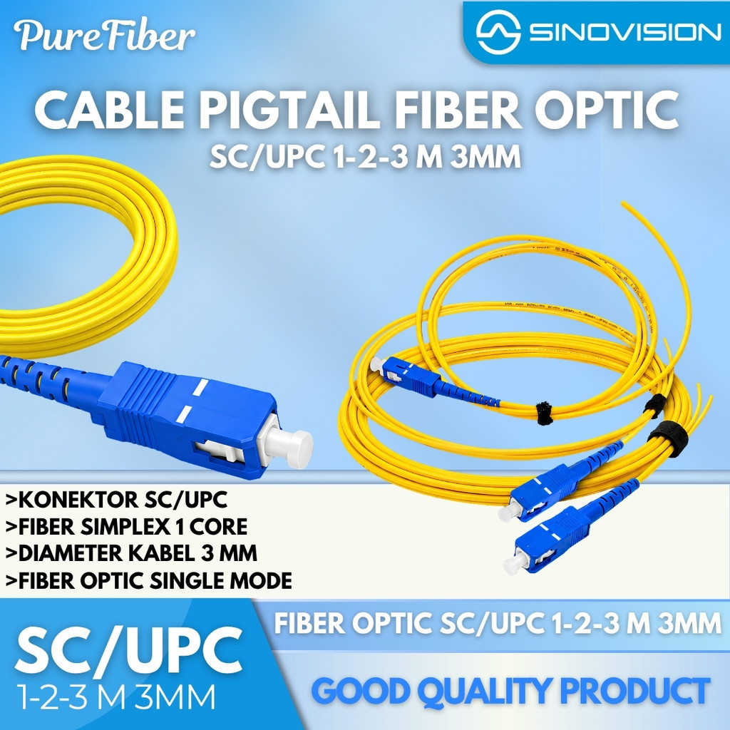 Pigtail SC UPC 3mm Pigtail SC UPC panjang 1 Meter