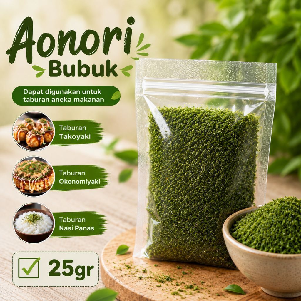 Aonori bubuk // Aonori flakes // Aonori taburan makanan