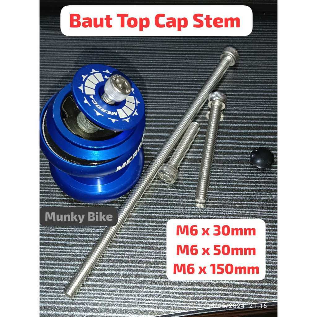 Foto Baut Bolt Top Cap Tutup Cover Stem Hexagon M6 Headset Stang Sepeda