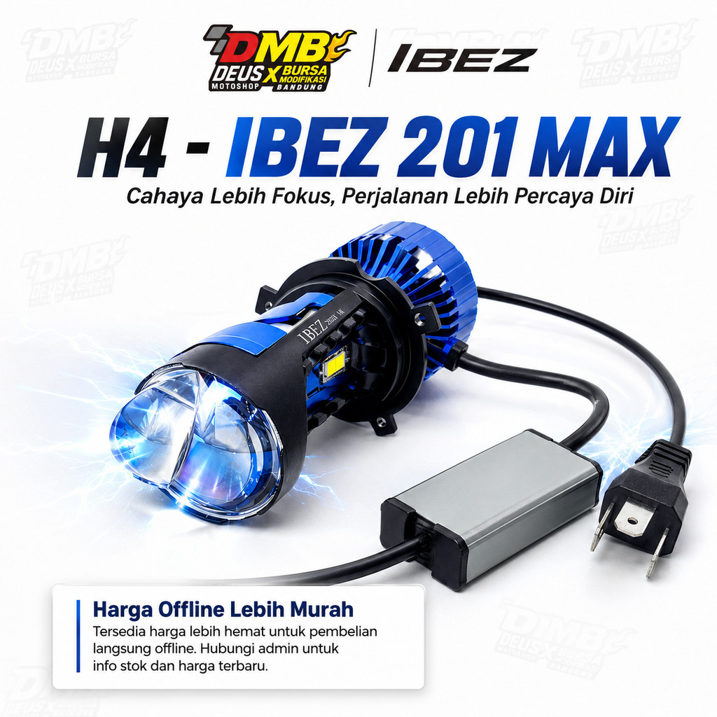 IBEZ 201 MAX RHD LAMPU LED H4 MINI PROJECTOR PUTIH KUNING
