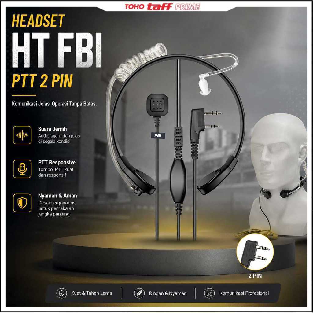 Taffware Headset HT FBI Finger PTT Acoustic 2 Pin UV-5R UV-B5 UV-B6