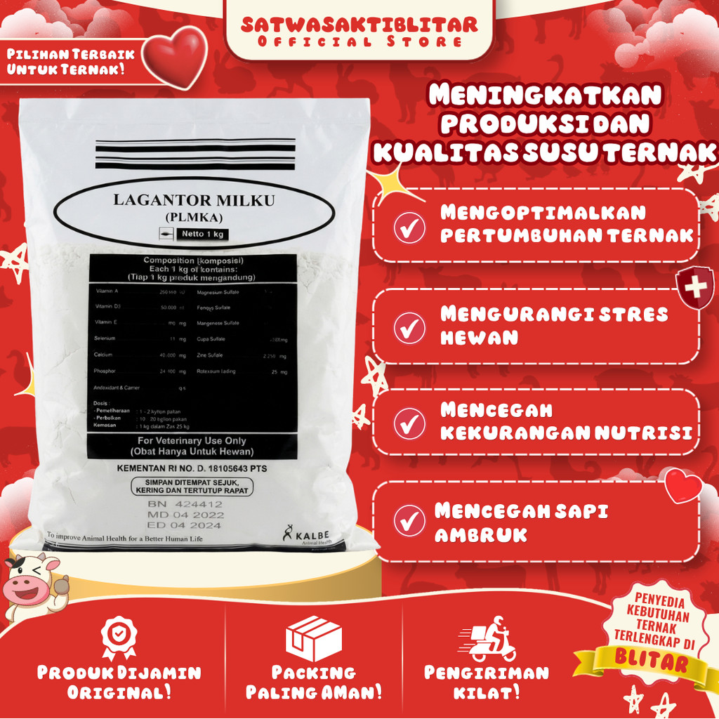 LAGANTOR MILKU 1 KG - Mineral Premix Untuk Penggemukan Dan Sapi Perah