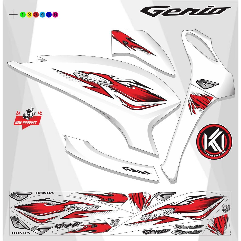 STRIPING STICKER MOTOR GENIO VARIASI LIS / STRIPING MOTOR GENIO