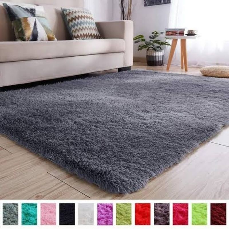 KARPET BULU POLOS/TILAM BULU LEMBUT/KASUR BULU RESFUR/TILAM BULU SISI ADA RESLETING
