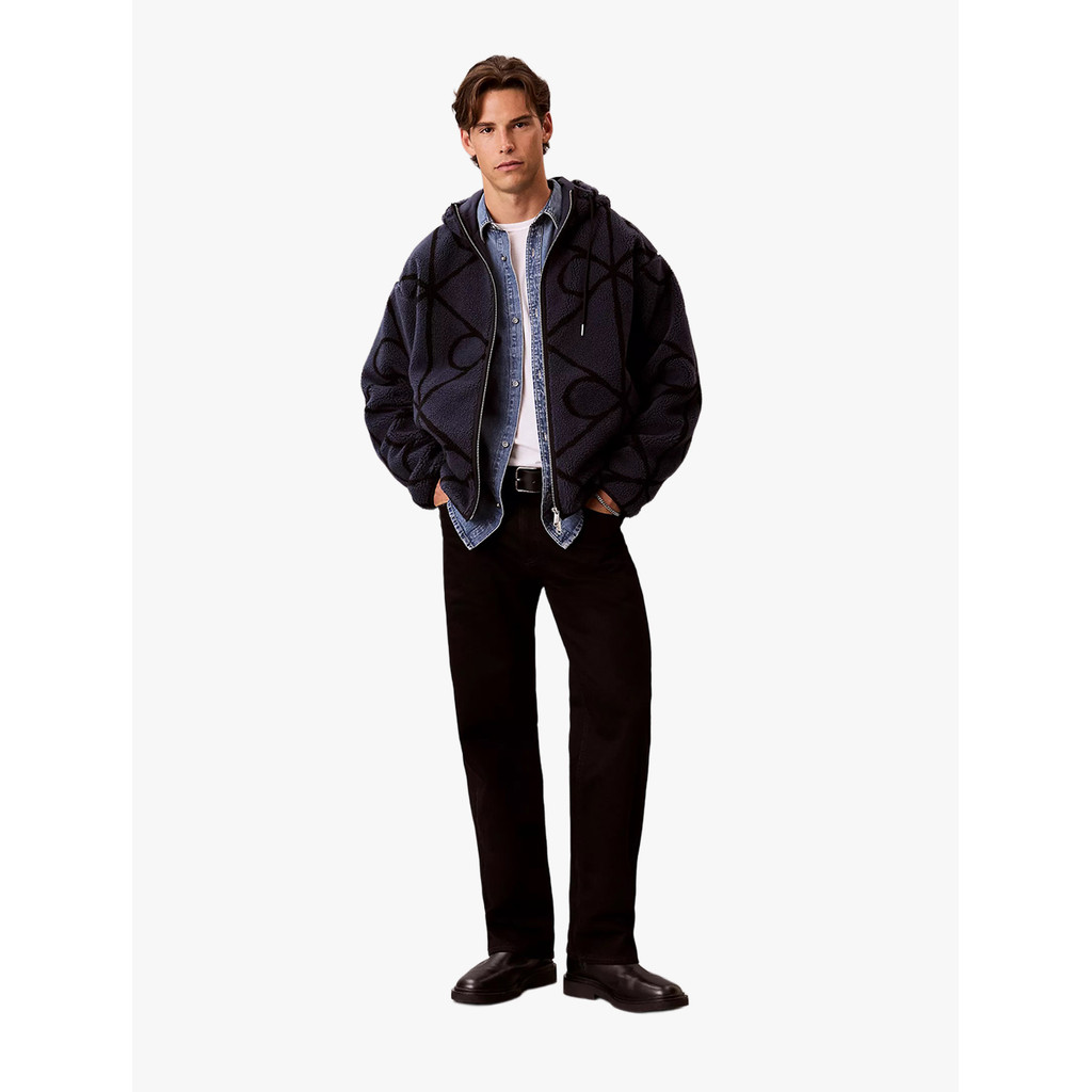 Calvin Klein - Ls Emblem Sherpa Funnel Neck Fz Hoodie