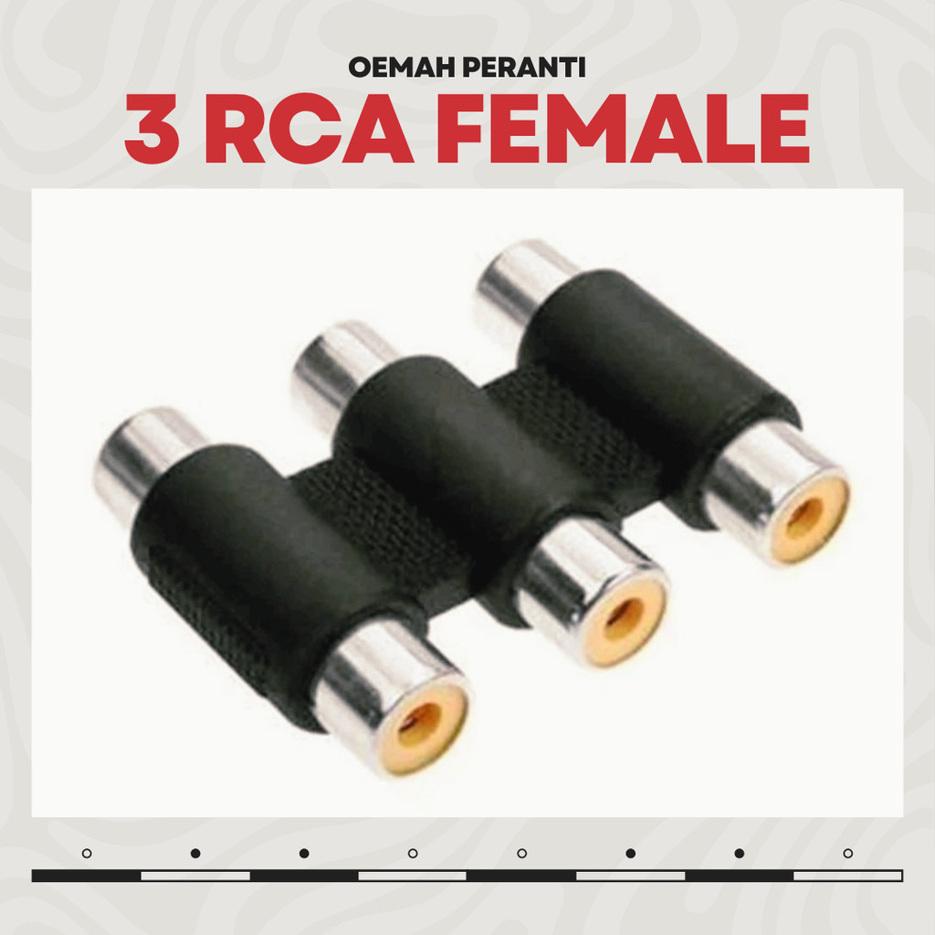 Adapter RCA Female 3 Pcs Coupler Sambungan Kabel Audio Video