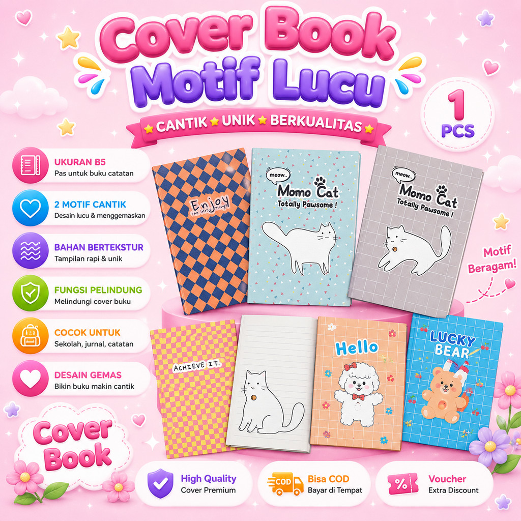 Notebook Motif Bunga Buku Catatan Memo Ukuran b5 - Buku Tulis Cover book 003L