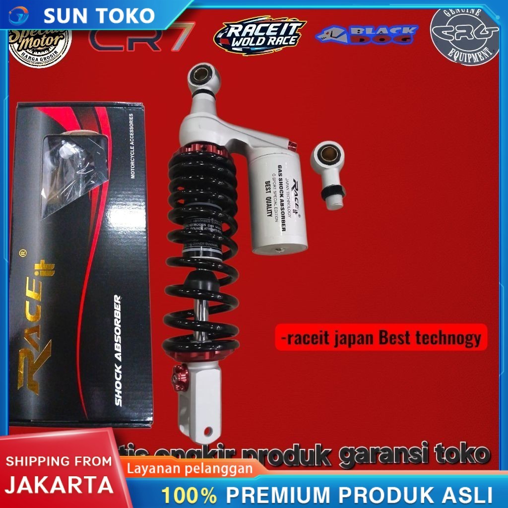 ORIGINAL SHOCKBREAKER RACEIT TABUNG ATAS MODEL GOG YSS SHOCK MATIC BlACK SIlVER MOTOR VARIO MIO BEAT