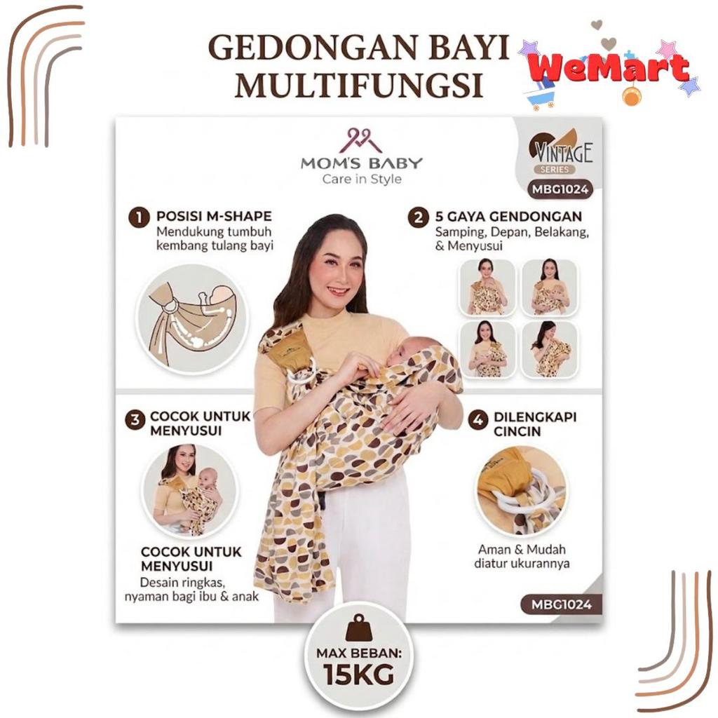 Moms Baby Gendongan MBG1027/ MBG1023/MBG1024/ MBG1025/ MBG1022/ MBG1018/ GENDONGAN SSC M-SHAPE PANNA