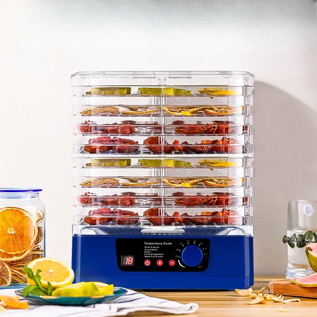 Food dehydrator 8 transparent trays fruit and vegetable drying machine with timing and temperature c