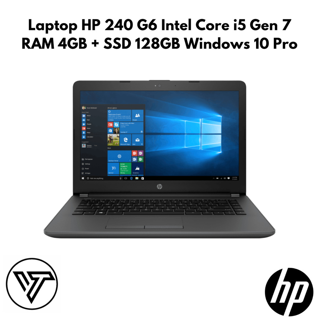 Laptop HP 240 G6 Intel Core i5 Gen 7 RAM 4GB + SSD 128GB Windows 10 Pro