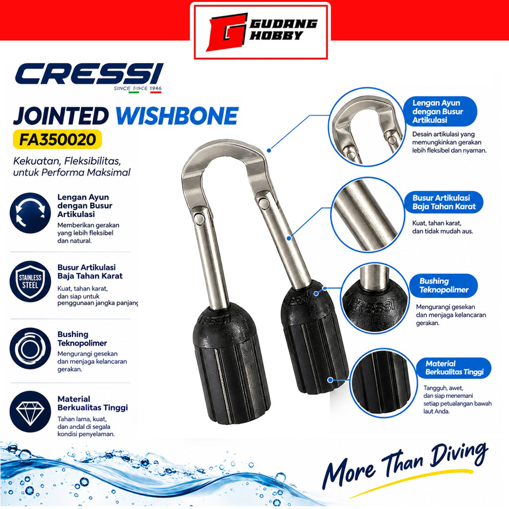 Cressi Jointed Wishbone FA350020 / Cressi Jointed Wishbone Tipe A / Aksesoris Spearguan Cressi / Cre