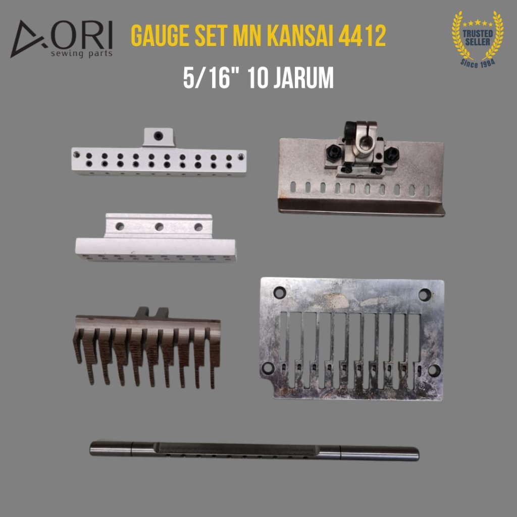 24 JAM KANSAI Gauge Set 4412 STEEL WHITE Multi Needle Mesin Jahit Rantai Pasang Karet 4 JARUM