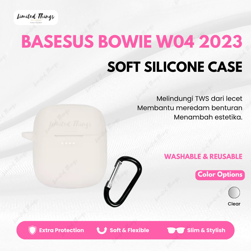 PREMIUM SOFT CASE Baseus Encok W04 2023 Polos Plain Simple Warna FREE METAL HOOK