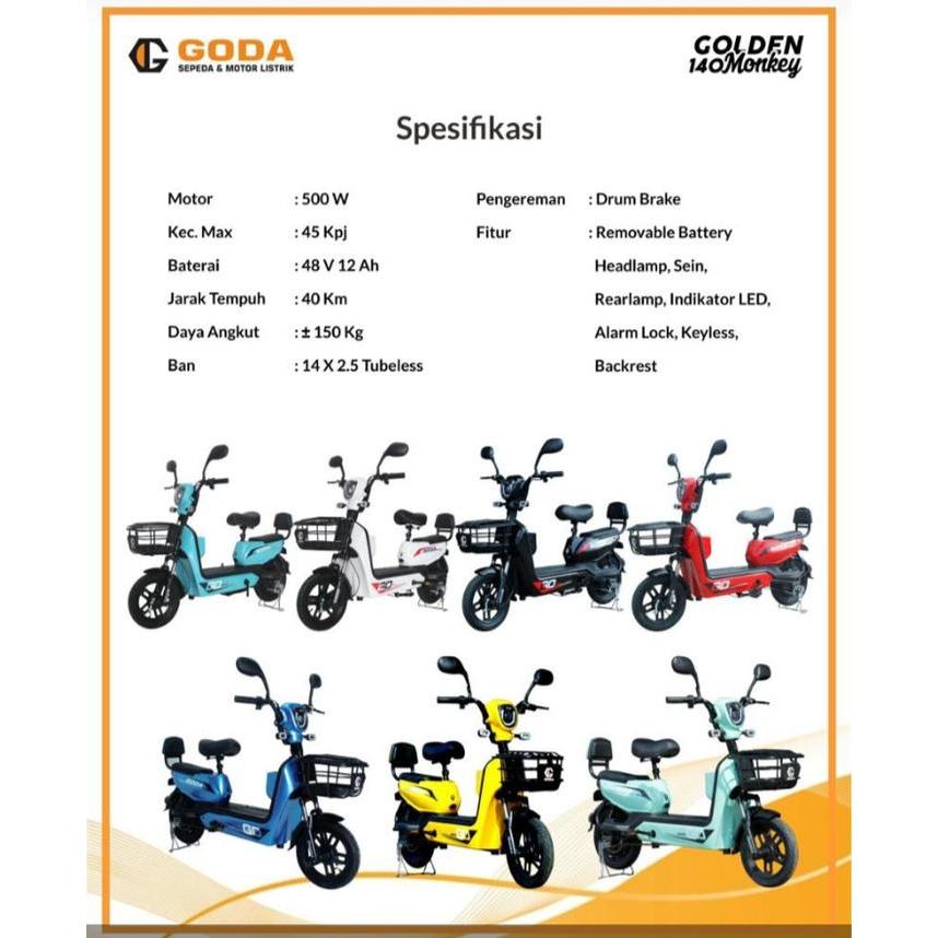 SEPEDA LISTRIK GODA GOLDEN 140 MONKEY