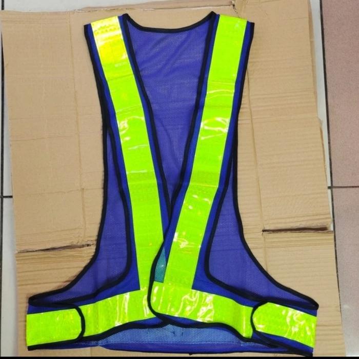 Rompi Safety Jaring Proyek V Biru/Rompi Jaring V Biru - Biru