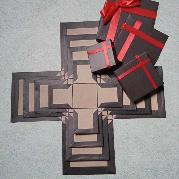 Kesya Handmade | Explosion Box Kosong, Explosion Box + kotak Uang Tarik, Gift Snack Kado - hitam, 2 