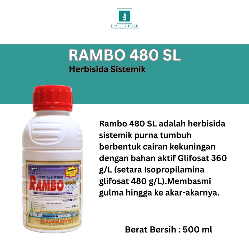 Herbisisa Rambo Gold 500ml Racun Rumput Obat Pembasmi Gulma Liar