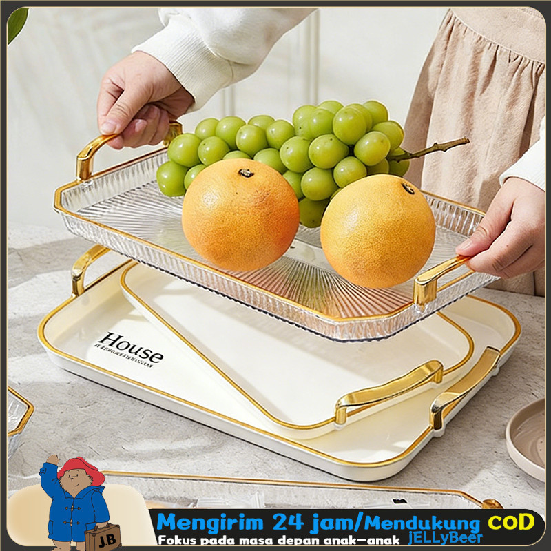 Set Nampan Estetik 3PCS (S/M/L) - Baki Serbaguna untuk Buah & Makanan Ringan