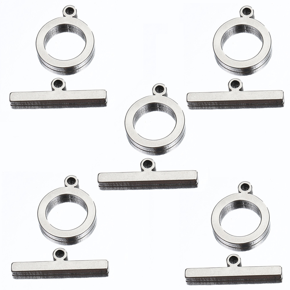 5Sets Stainless Steel Flat OT Toggle Clasps DIY Jewelry Making Necklace Bracelet Supplies