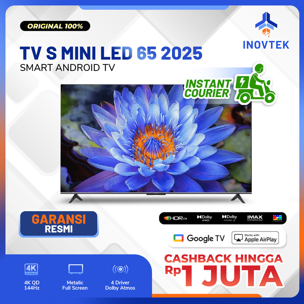 Xiaomi Mi TV S Mini LED 65" Inch 2025 4K UHD Google TV Dolby Smart Android TV - Garansi Resmi