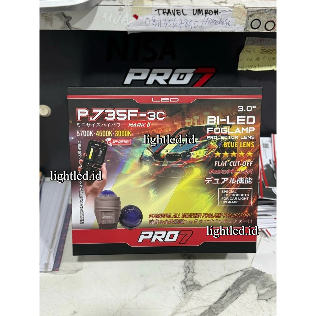 TERBARU BILED APP Foglamp Projector Biled Pro7 P735F 3C V2 (App Controller) 45W/ Hi-Low / Proseven