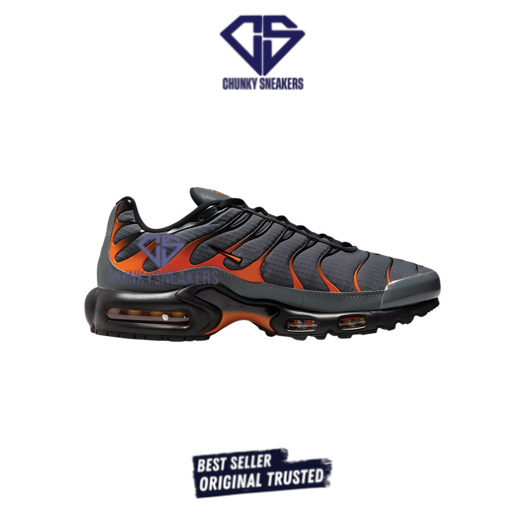 Sepatu  Nike  Air Max Plus Tn Grey Orange 100% Original BNIB
