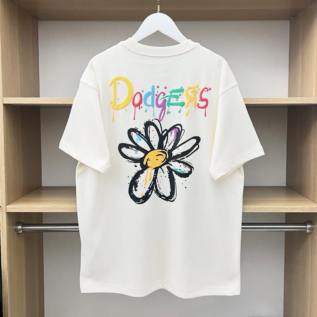 New Era Dodgers Flowers Kaos Wanita Dan Pria Import Full Cotton 20s High Quality Super Premium No Bo