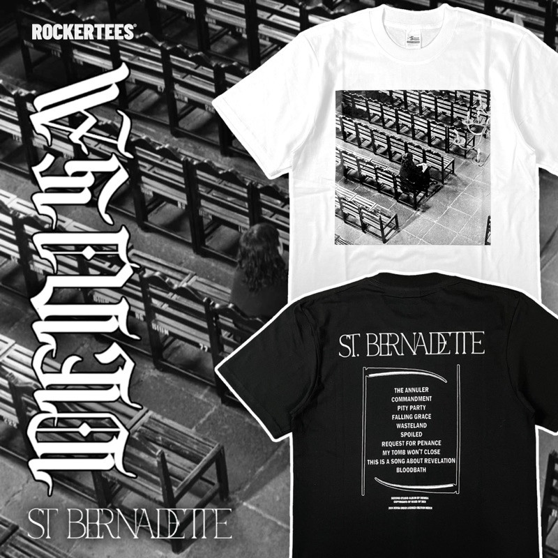 (COD) DENISA - ST. BERNADETTE TRACKLIST BLACK/WHITE T-SHIRT | ORIGINAL MERCHANDISE