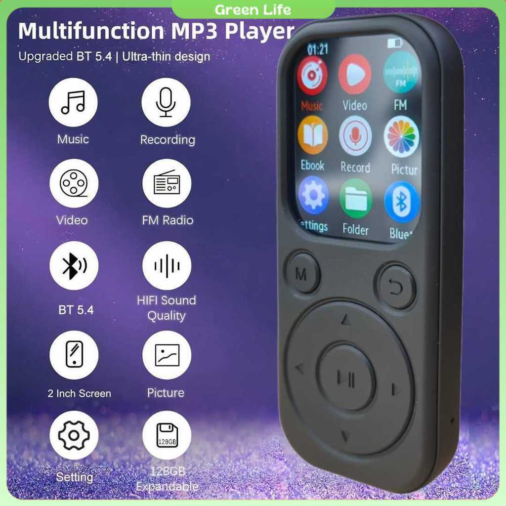 Yoidesu MP3 Digital Audio Player HiFi Bluetooth MP4 2 Inch 210mAh - SD-09