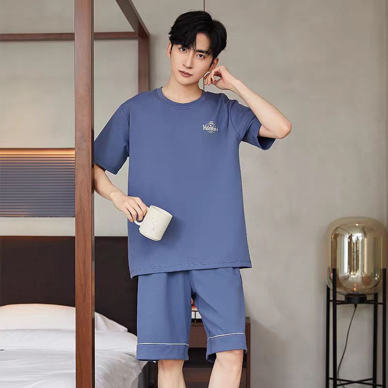 [READY] Baju tidur piyama cowok/pria lengan pendek celana pendek bahan kaos katun