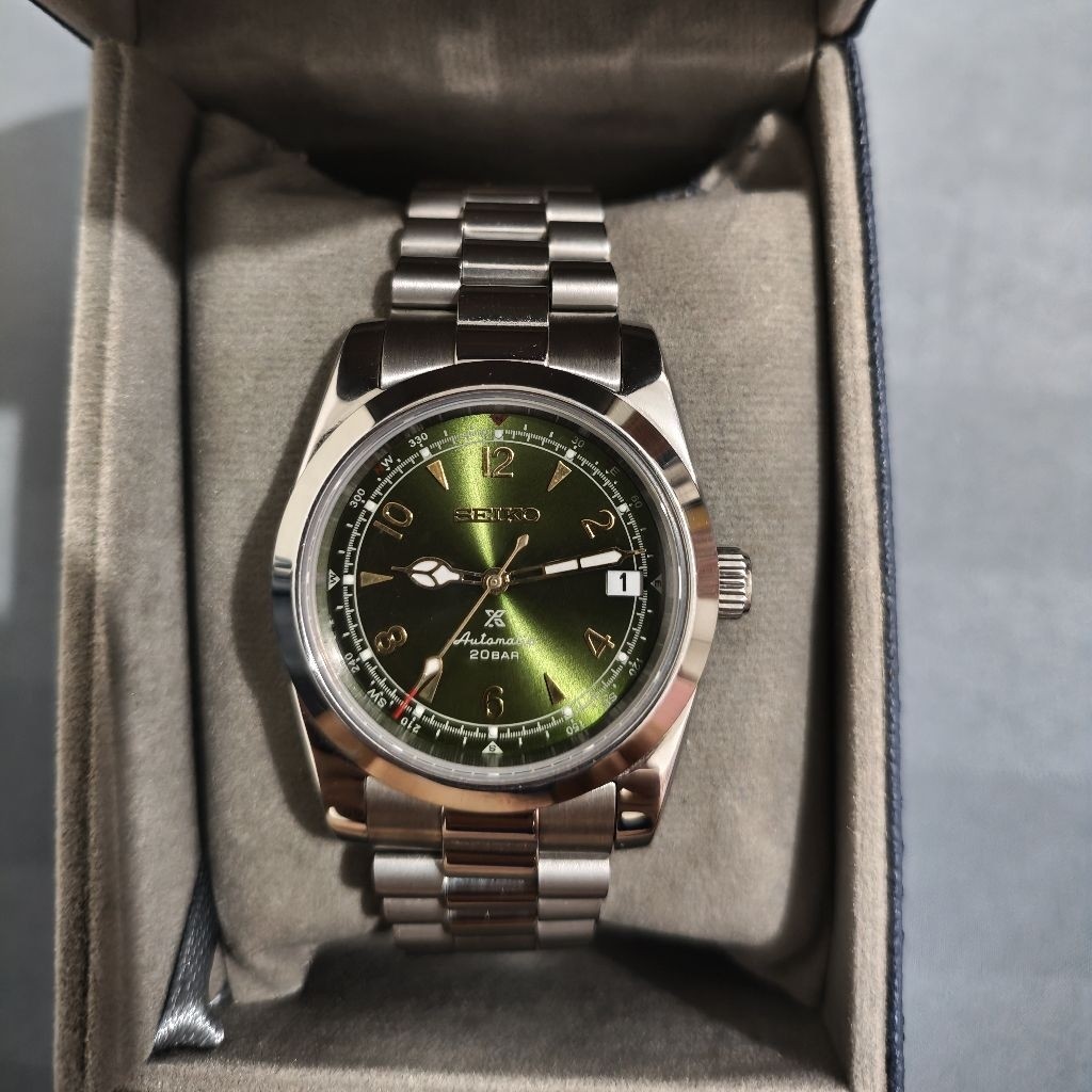 Jam Tangan Pria NH35 Seiko Movement Alpinist Green Seiko Mod