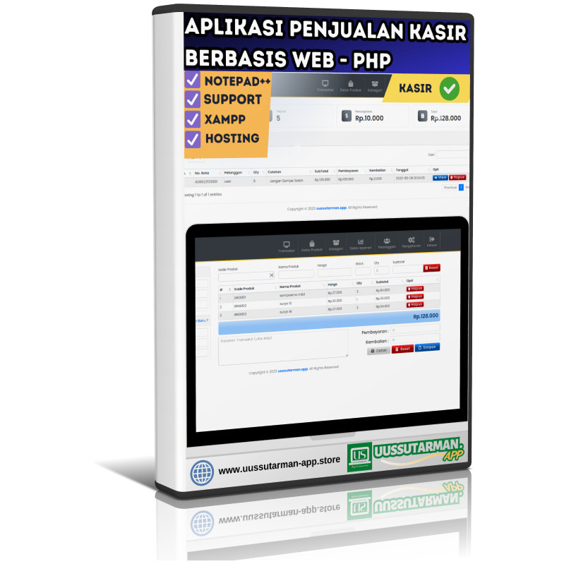 Aplikasi Penjualan Kasir berbasis web php Native