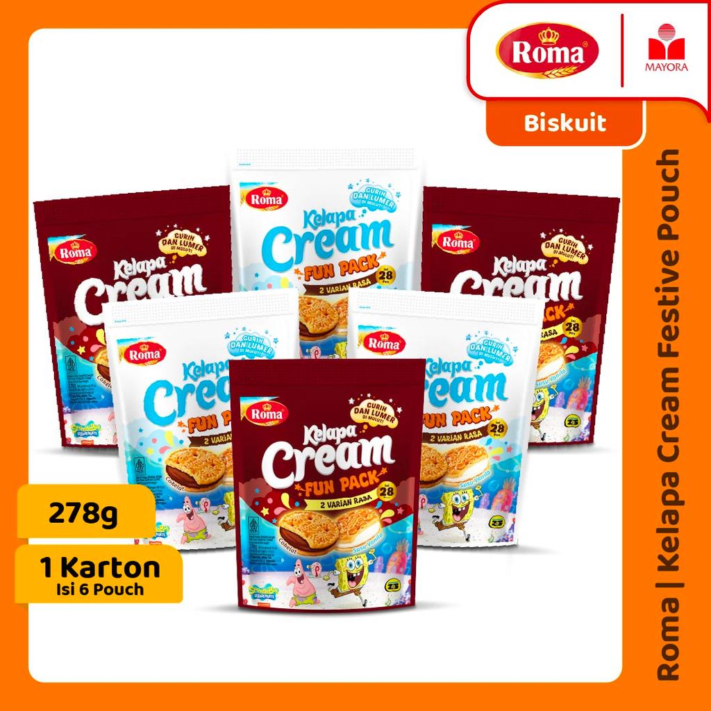 Paket 1 Karton - Biskuit Roma Kelapa Cream Festive Pouch
