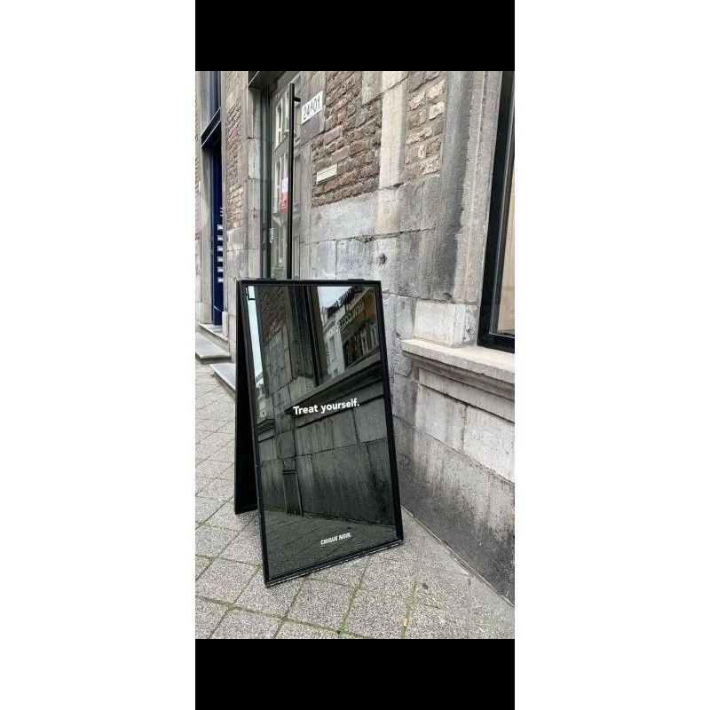 Mirror Stand Branding 2 Sisi Kayu MDF 50x80cm