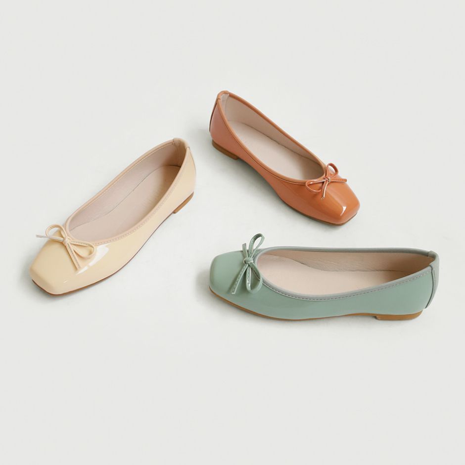 SAPPUN Erino Enamel Ribbon Flats (1cm) - Flat Shoes Wanita