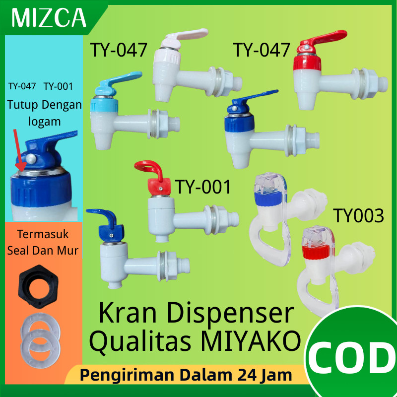 MIZCA Kran Dispenser Keran Plastik Taps Keran Air Minum Pencetan Galon MIYAKO plus Seal Dan Mur