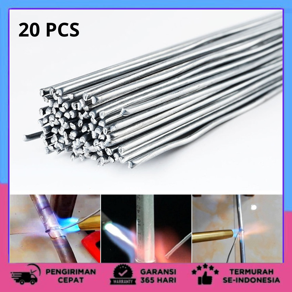Taffware Kawat Las Flux Aluminium Electrode Suhu Rendah 330mm 20 PCS Kawat Las Alumunium