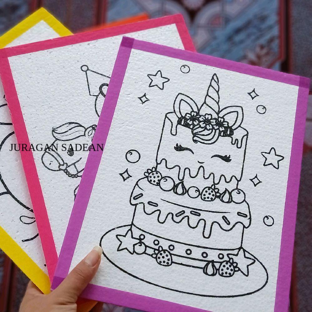 Terbaru Sterofoam Lukis isi 100 pcs 33x25 Styrofoam Lukis Gabus Mewarnai anak