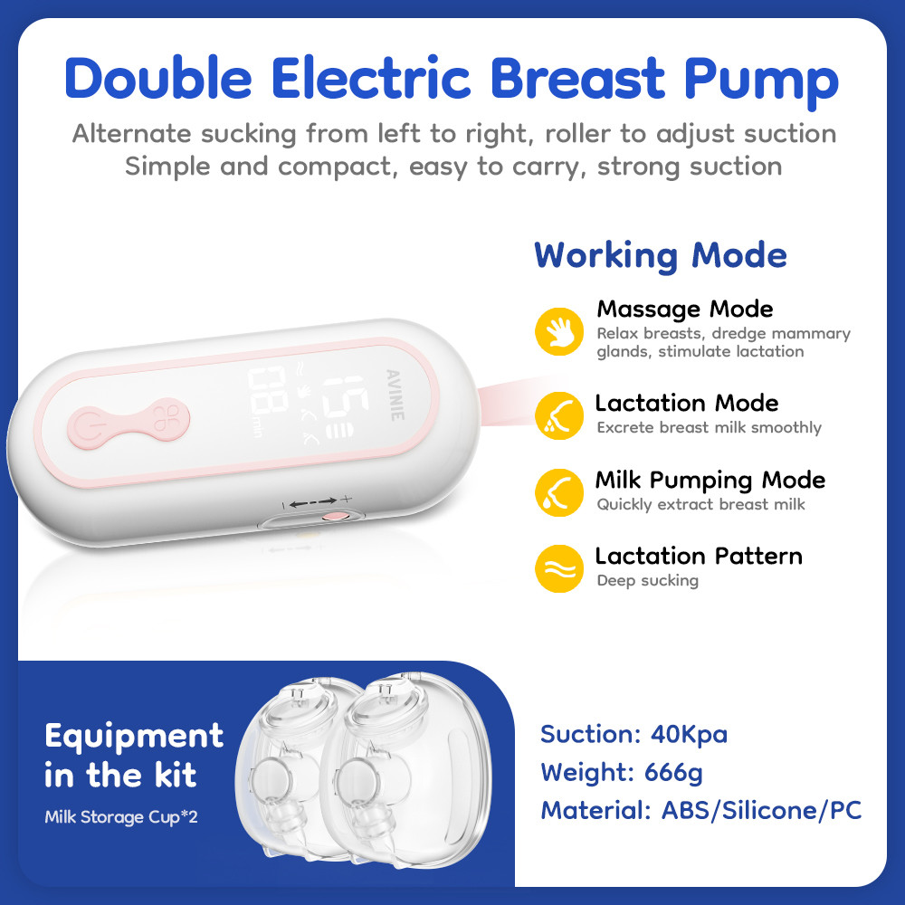 MAMIJOY AV66 Wearable Breast Pump  Portable Low Noise Breastfeeding Pump with 4 Modes 15 Levels Doub