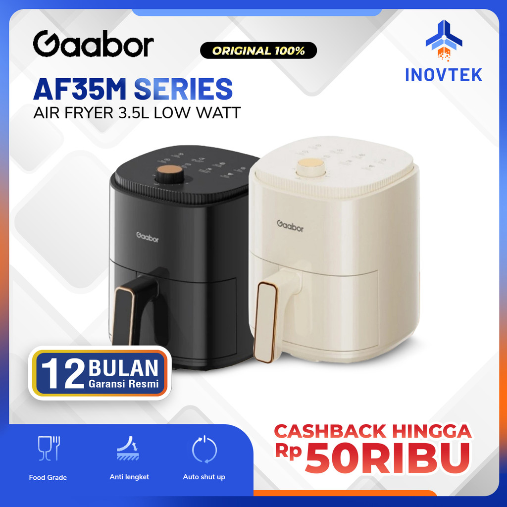 Gaabor Air Fryer 3.5L Low Watt AF35M Series - Mesin Penggorengan Tanpa Minyak