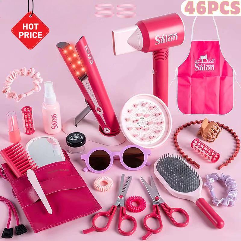 46PCS Mainan Salon Kecantikan Anak Fashion Girl Mainan Salon Salonan Make up Anak Mainan Make Up set