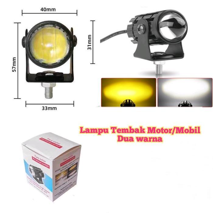 Lampu Tembak motor mini laser D2 dua warna Led mobil Motorcycle