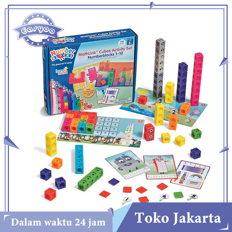 Mainan Edukasi Blok Matematika Numberblocks MathLink Cubes 1-10 Set Aktivitas