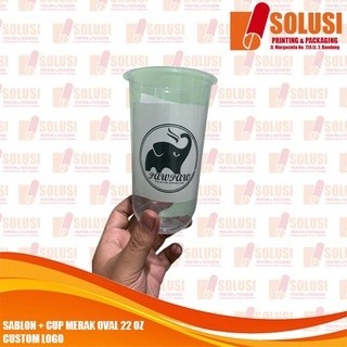 Sablon Cup 22 Oz Oval Merak (Minimal 100 Pcs)