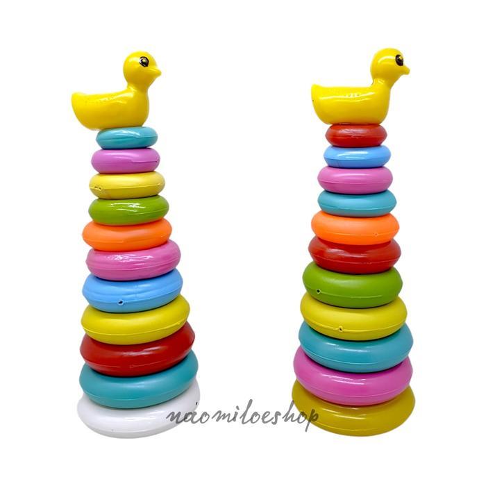 mainan ring donat susun besar mainan ring donat susun anak - ring 12 susun