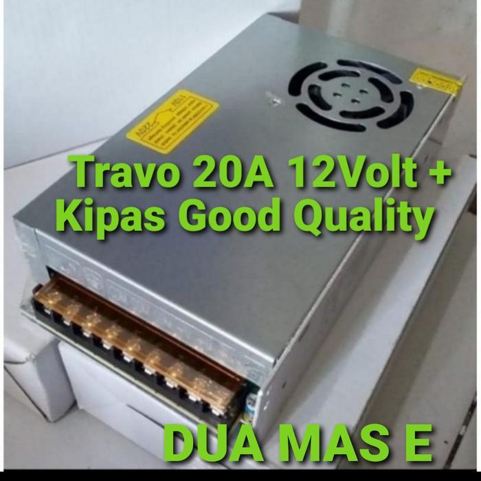 POWER SUPPLY ADAPTOR 20 AMPER 12V INCLUDE KIPAS Travo 20A 12volt